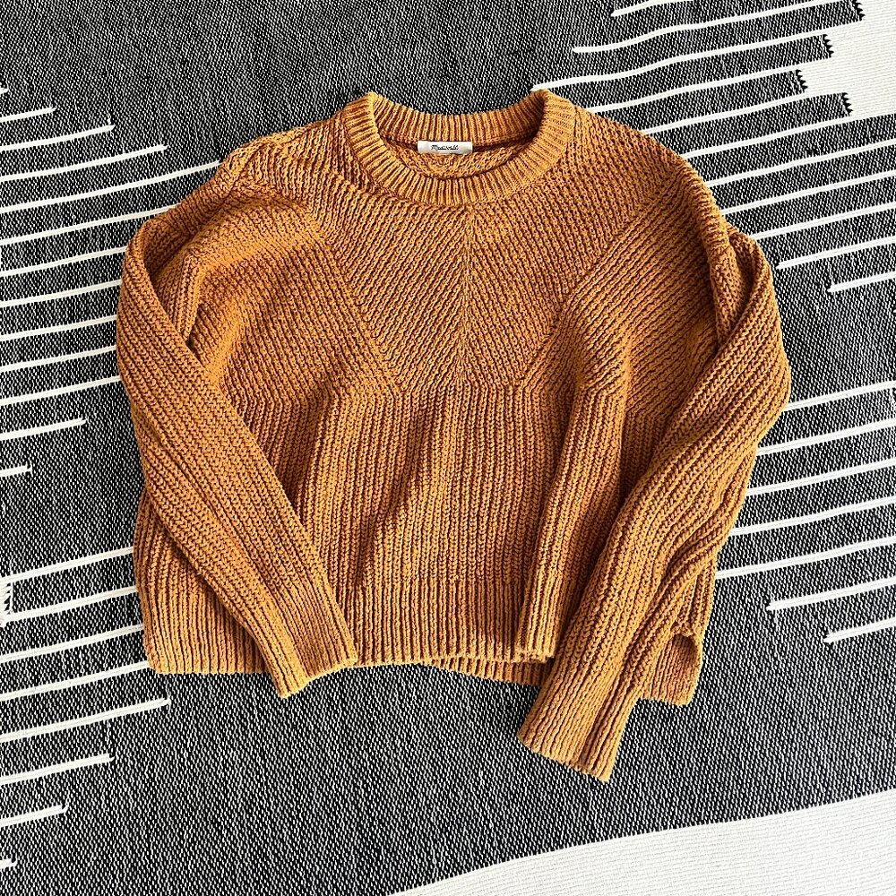 MADEWELL CHUNKY KNIT SWEATER IN MUSTARD YELLOW SIZE SMALL